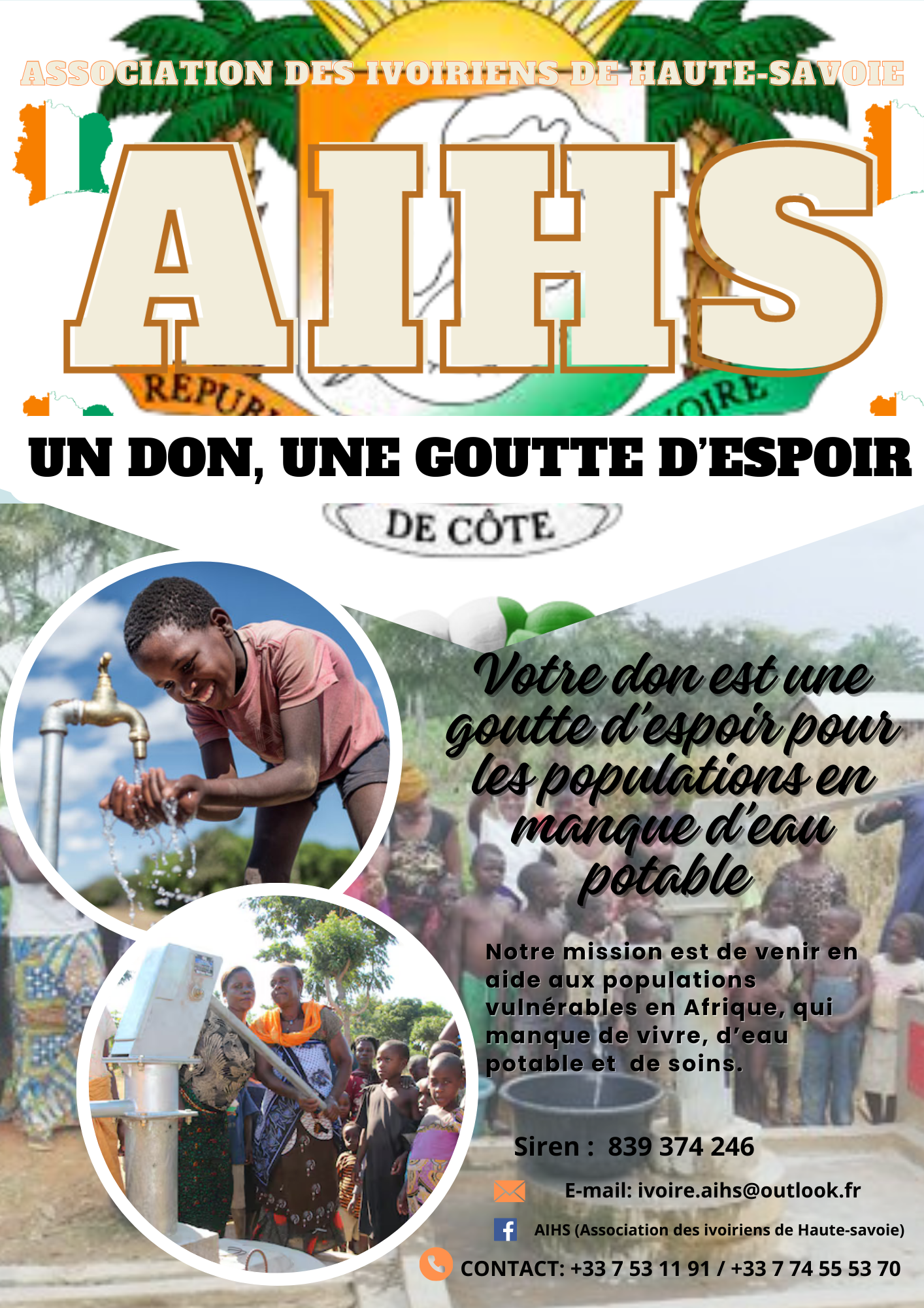 Association des Ivoiriens de Haute-Savoie — Un don, une goutte d’espoir — réalisation BK Entreprise